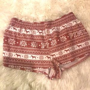 Pink by VS Sleep In Shorts pink and white size M